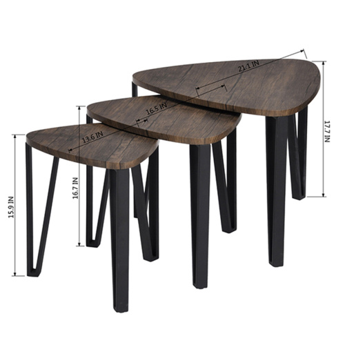 Set of 3 nesting triangular side tables