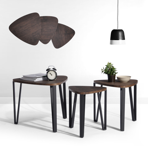 Set of 3 nesting triangular side tables